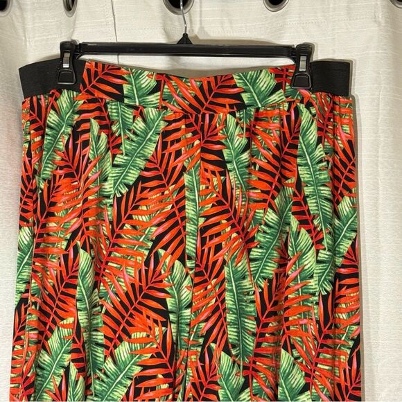 Ashro tropical Leaf Print Pants size 1xl elastic waistband - Picture 2 of 6